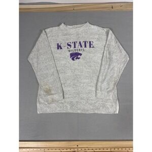 Bottom Drawers Kansas State Wildcats K-State Pullover Grey Marled XL Mens